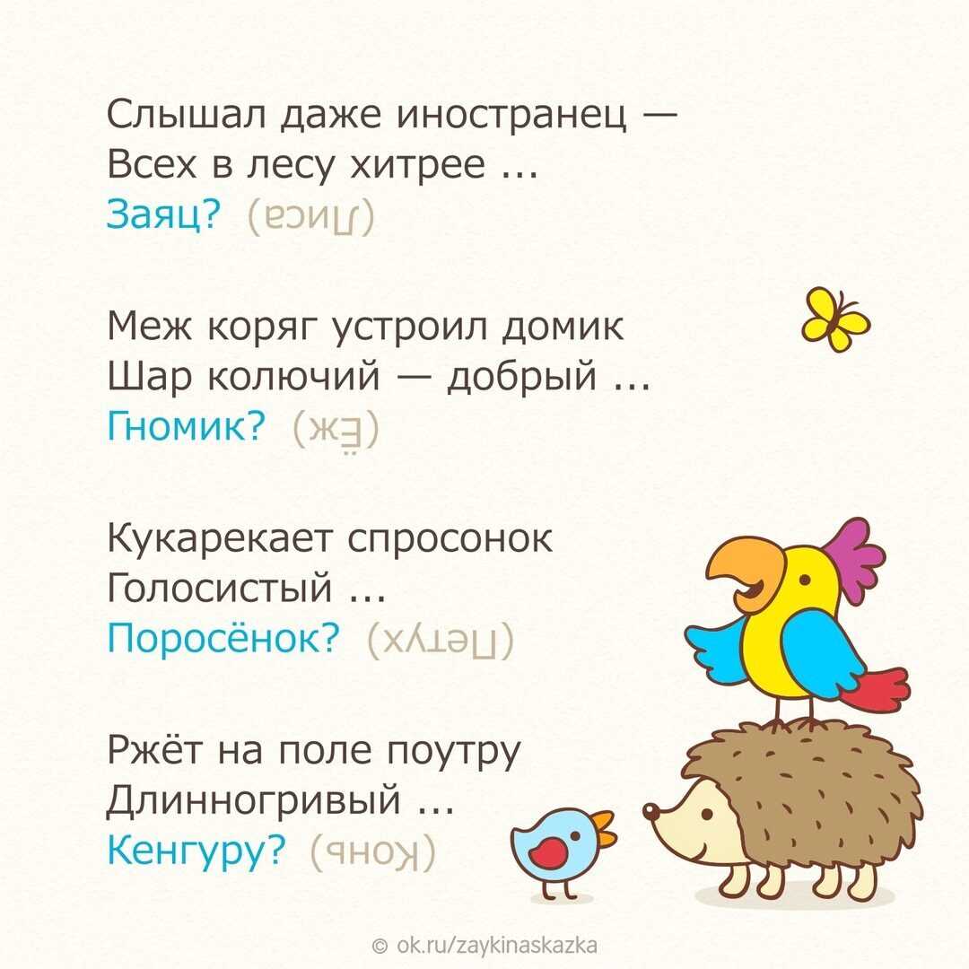 Загадки с подвохом для детей 6-7 лет с ответами – наумёнок