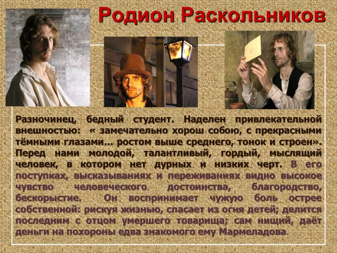С кем жил главный герой. Образ Раскольникова в романе преступление и наказание. Раскольников преступление и наказание внешность.