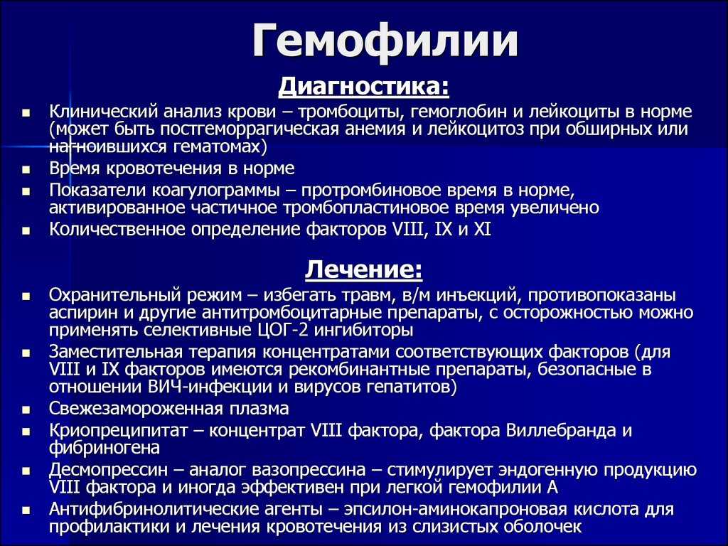 Гемофилия план обследования