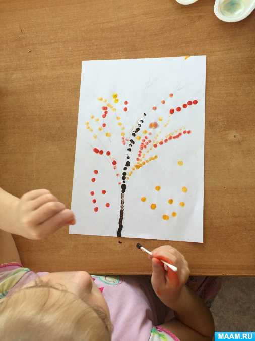 Рисование ватными палочками в детском саду