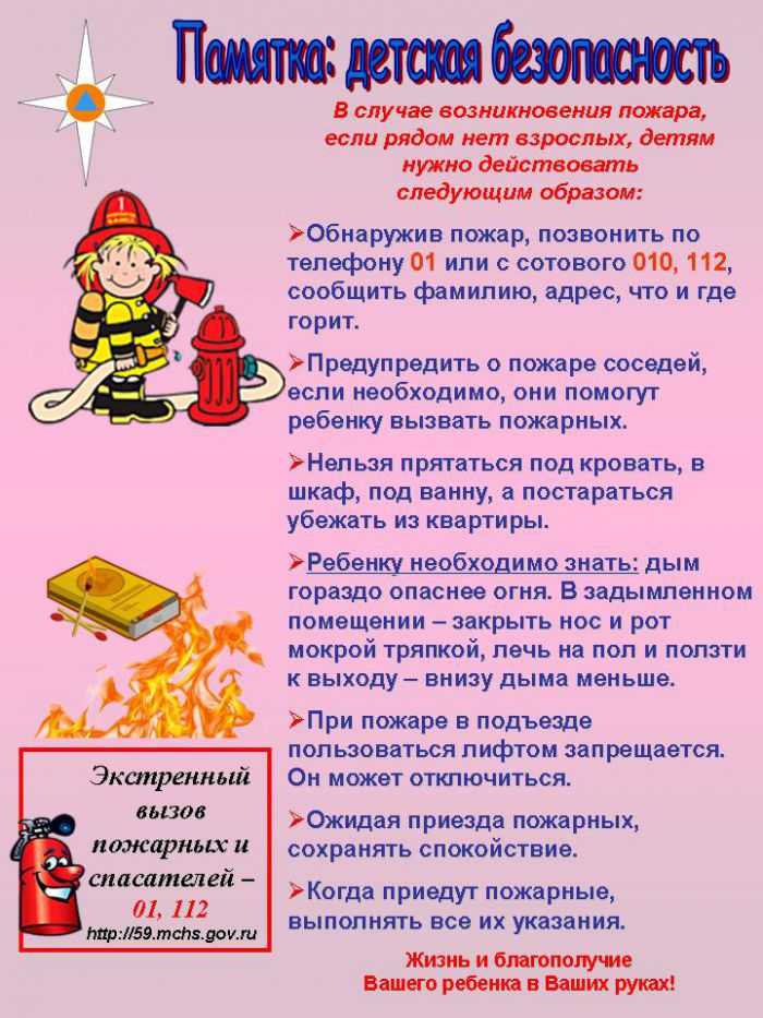 Пожарная безопасность для детей: правила, картинки