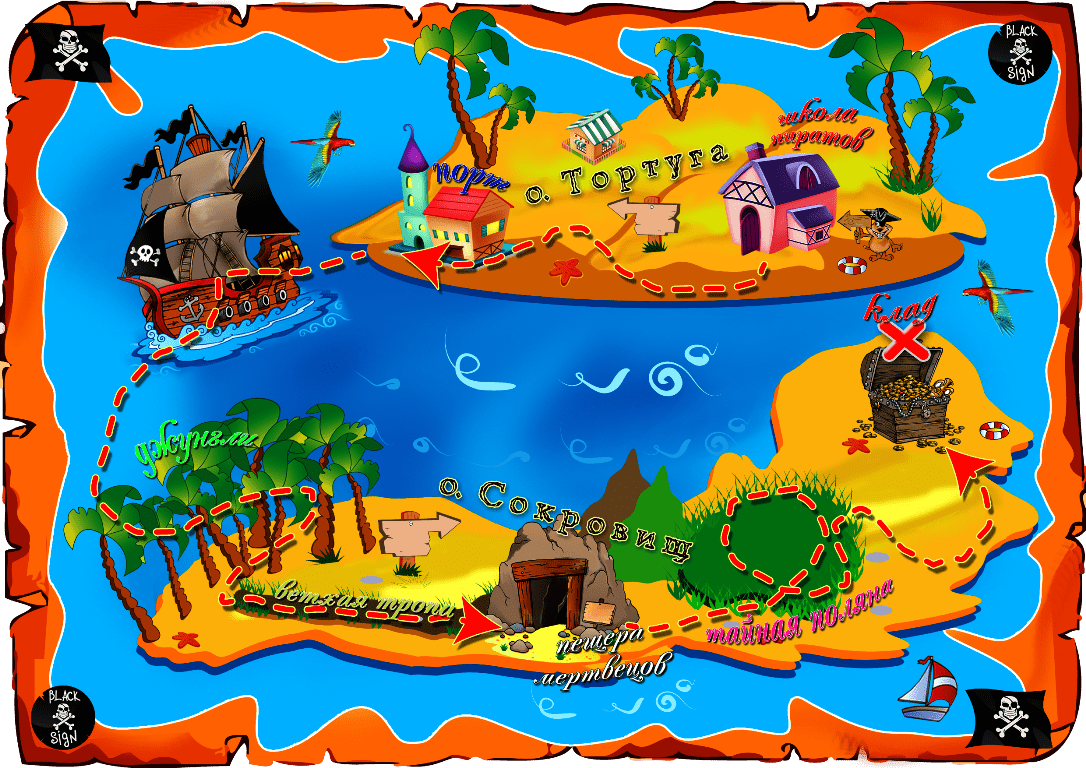 Пиратская карта для детей