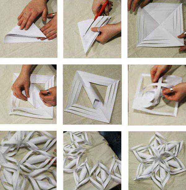 Как сделать объемную снежинку из бумаги своими руками Пошаговые схемы для вырезания, красивые шаблоны